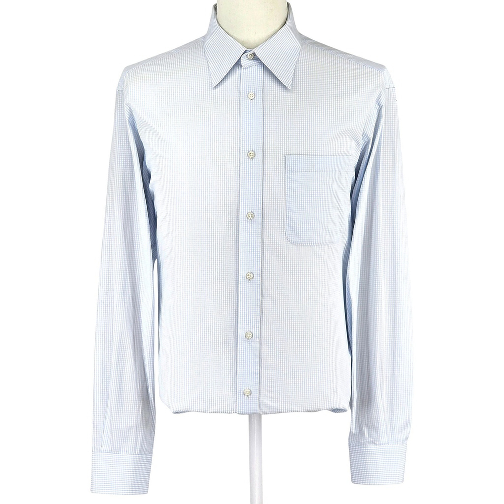 Quiet Luxury Valentino Roma Dress Shirt Men’s XL Blue Micro Check Woven